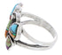 Southwest Multicolor Butterfly Silver Ring Size 6 EX61242